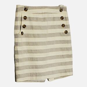 Loft Petites Cotton Pencil Skirt 8p sailor French Breton Nautical Preppy Striped